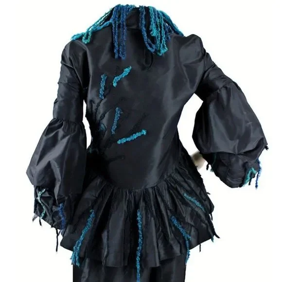 Silk Taffeta Puff Sleeve Blouse w/Embroidered Accents by MASSIMO CRIVELLI MILAN - Picture 7 of 12